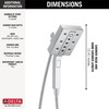 58473-PR Universal Showering Components H2Okinetic In2ition 4-Setting Two-in-One Shower, Lumicoat Chrome