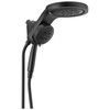 58680-BL25 Universal Showering Components HydroRain H2Okinetic 5-Setting Two-in-One Shower Head, Matte Black