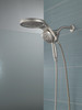 58680-SS-PR25 Universal Showering Components HydroRain H2Okinetic 5-Setting Two-in-One Shower Head, Lumicoat Stainless