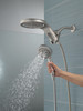 58680-SS Universal Showering Components HydroRain H2Okinetic 5-Setting Two-in-One Shower Head, Stainless
