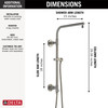 58810-SS-PR Universal Showering Components Emerge 18" Round Shower Column, Lumicoat Stainless