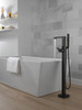 T4767-BLFL Ara Delta Ara Single Handle Floor Mount Tub Filler Trim with Hand Shower, Matte Black