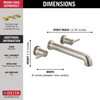 T5759-SSWL Trinsic Delta Trinsic Wall Mounted Tub Filler, Stainless