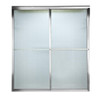 58.5" Tall Framed, Bypass, Rain Glass Shower Door for 56" to 60" Width Openings in Silver