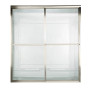 68" Tall Framed, Bypass, Clear Glass Shower Door for 40" to 42" Width Openings in Brushed Nickel