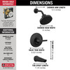T14472-BL Galeon 14S Tub Shower Trim with H2OKinetic, Matte Black
