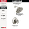 T17T289-SS-PR Tetra 17T Series Shower Trim, Lumicoat Stainless