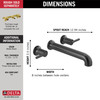 T5759-BLWL Trinsic Delta Trinsic Wall Mounted Tub Filler, Matte Black