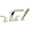 T4752-PN Tesla Delta Tesla Roman Tub with Hand Shower Trim, Polished Nickel