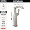 776-SS-PR-DST Stryke 6.56-in x 4.38-in x 11.19-in Single Handle Vessel Bathroom Faucet, Lumicoat Stainless