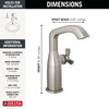 6766-SS-PR-DST Stryke 6.63-in x 4.31-in x 8.94-in Single Handle Mid-Height Bathroom Faucet, Lumicoat Stainless