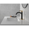 15749LF-GZ Nicoli 7.50-in x 6.00-in x 9.06-in Single Handle Bathroom Faucet, Matte Black and Champagne Bronze