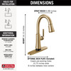 Coranto 9.06-in x 4.63-in x 14.38-in Touch2O Bar and Prep Faucet with Touchless Technology, Champagne Bronze in Champagne Bronze