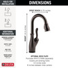 9678TL-RB-DST Leland 9.13-in x 3.50-in x 14.56-in Touch2O Bar and Prep Faucet with Touchless Technology, Venetian Bronze