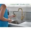 9678T-CZ-DST Leland 8.25-in x 4.38-in x 14.50-in Single-Handle Pull-Down Bar and Prep Faucet with Touch2O Technology, Champagne Bronze
