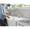 9178TLV-CZ-DST Leland 11.63-in x 10.75-in x 15.38-in VoiceIQ Kitchen Faucet with Touch2O with Touchless Technology, Champagne Bronze