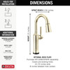 9984TL-PN-PR-DST Renaldi 8.81-in x 2.81-in x 15.00-in Touch2O Bar and Prep Faucet with Touchless Technology, Lumicoat Polished Nickel