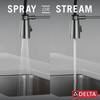 9613-AR-DST Essa 11.50-in x 4.13-in x 19.38-in Single-Handle Pull-Down Spring Kitchen Faucet, Arctic Stainless