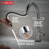 9159TLV-AR-DST Trinsic 11.38-in x 4.19-in x 16.19-in VoiceIQ Kitchen Faucet with Touch2O with Touchless Technology, Arctic Stainless