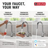 9159TLV-AR-DST Trinsic 11.38-in x 4.19-in x 16.19-in VoiceIQ Kitchen Faucet with Touch2O with Touchless Technology, Arctic Stainless
