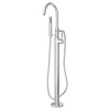 Contemporary Square Freestanding Tub Faucet for FLASH Rough-In Valve in Polished Chrome