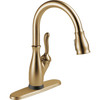 9178T-CZ-DST Leland 11.47-in x 10.44-in x 15.38-in Single-Handle Pull-Down Kitchen Faucet with Touch2O Technology, Champagne Bronze