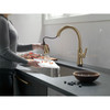 9179T-CZ-DST Coranto 1.25-in x 10.75-in x 16.00-in Single-Handle Pull-Down Kitchen Faucet with Touch2O Technology, Champagne Bronze