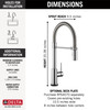 9659TL-DST Trinsic 11.50-in x 4.19-in x 20.44-in Touch2O Kitchen Faucet with Touchless Technology, Chrome