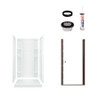 75.75-in x 34-in x 36-in Vikrell Wall and Floor 4-Piece Alcove Shower Kit in Deep Bronze with Clear Glass