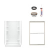 77-in x 35.25-in x 48-in Vikrell Wall and Floor 5-Piece Alcove Shower Kit in Nickel with Clear Glass