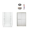 77-in x 35.25-in x 48-in Vikrell Wall and Floor 5-Piece Alcove Shower Kit in Nickel with Frosted Glass