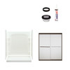 7217L-5475DRF 73.75-in x 60-in x 30-in Vikrell Wall and Floor 5-Piece Alcove Shower Kit in Deep Bronze with Frosted Glass