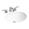 19-5/8-in x 17-1/4-in x 8-in Vitreous China Undermount Oval Bathroom Sink with Overflow in White