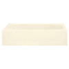 15-in x 29-in x 60.25-in Vikrell Oval in Rectangle Skirted Bathtub with Right-Hand Drain in Biscuit