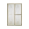 54.375-in to 59.375-in W x 70-in H Sliding Shower Door in Nickel with Ellipse Glass Pattern