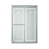 54.375-in to 59.375-in W x 70-in H Sliding Shower Door in Silver with Templar Glass Pattern