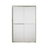 42.625-in to 47.625-in W x 70.0625-in H Frameless Sliding Shower Door in Nickel with Frosted Glass Pattern 42.625-in to 47.625-in W x 70.0625-in H Frameless Sliding Shower Door in Nickel with Frosted Glass Pattern