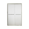 42.625-in to 47.625-in W x 70.0625-in H Frameless Sliding Shower Door in Nickel with Cirkette Glass Pattern