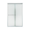 42.625-in to 47.625-in W x 70.0625-in H Frameless Sliding Shower Door in Silver with Lake Mist Glass Pattern