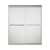 54.625-in to 59.625-in W x 70.0625-in H Frameless Sliding Shower Door in Nickel with Cirkette Glass Pattern