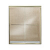 54.625-in to 59.625-in W x 70.0625-in H Frameless Sliding Shower Door in Polished Brass with Clear Glass