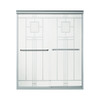 54.625-in to 59.625-in W x 70.0625-in H Frameless Sliding Shower Door in Silver with Oak Park Glass Pattern