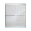 54.625-in to 59.625-in W x 70.0625-in H Frameless Sliding Shower Door in Silver with Grafite Glass Pattern