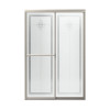 43.87-in to 48.87-in W x 70.12-in H Sliding Shower Door in Nickel with Templar Glass Pattern