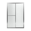 43.87-in to 48.87-in W x 70.12-in H Sliding Shower Door in Silver with Frosted Glass Pattern