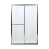 43.87-in to 48.87-in W x 70.12-in H Sliding Shower Door in Silver with Clear Glass