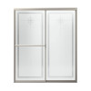 54.37-in to 59.37-in W x 70.12-in H Sliding Shower Door in Nickel with Templar Glass Pattern