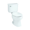 1.6-GPF 12-in Rough-In Round 2-Piece Standard Height Toilet in White