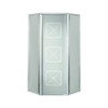36.125-in x 72-in Neo-Angle Shower Door in Silver with Brownstone Glass Pattern