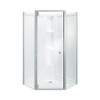 36.125-in W x 72-in Neo-Angle Shower Door in Silver with Clear Glass